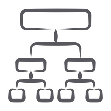 Çizgi tasarımı ve akış şemasında hiyerarşi simgesi