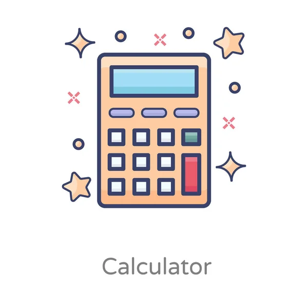 Calculadora Equipo Cálculo Matemático Estilo Plano Moderno — Vector de stock