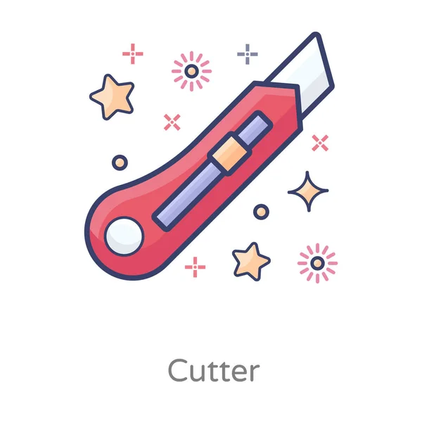 Cutter Icon Design Schneidwerkzeug Flachen Stil — Stockvektor