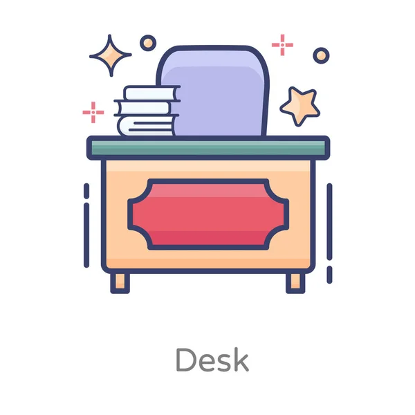 Workspace Icon Design Employee Desk Modern Flat Style — Stock Vector