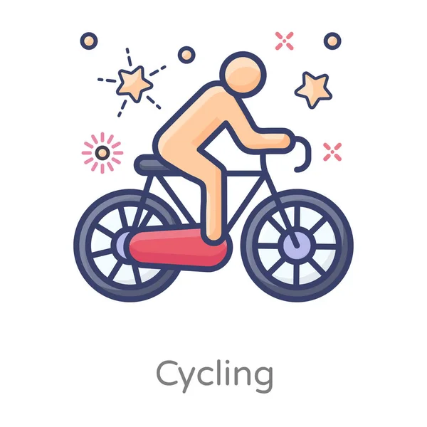 Дизайн Иконы Велоспорта Вектор Олимпийских Видов Спорта Редактируемом Стиле — стоковый вектор