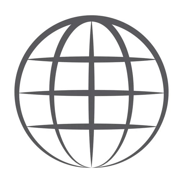 Kulatý Model Země Kresba Ikony Globusu — Stockový vektor
