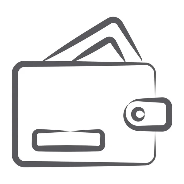 Gekritzeltes Design Der Brieftasche Geldtasche Symbol — Stockvektor