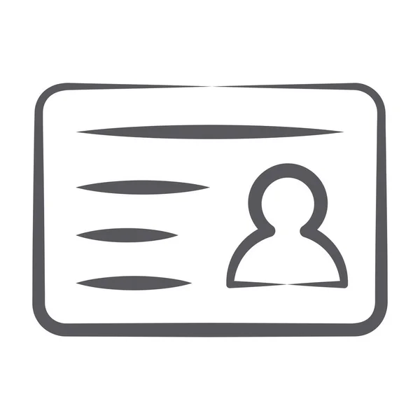 Diseño Dibujado Mano Tarjeta Identificación Icono Tarjeta Empleado — Vector de stock