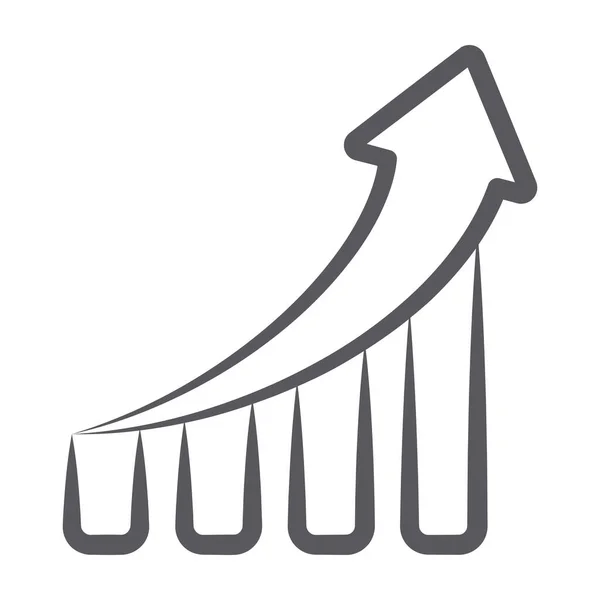 Gráfico Barras Com Seta Para Cima Que Descreve Ícone Gráfico — Vetor de Stock