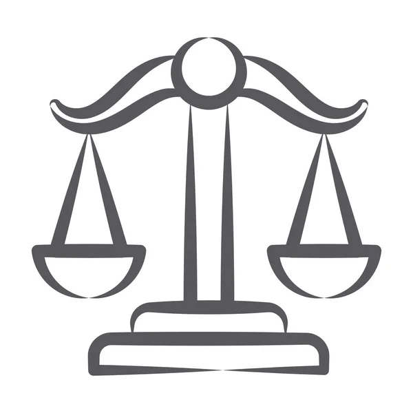 Escala Equilibrio Icono Igualdad Estilo Garabato Símbolo Justicia — Archivo Imágenes Vectoriales