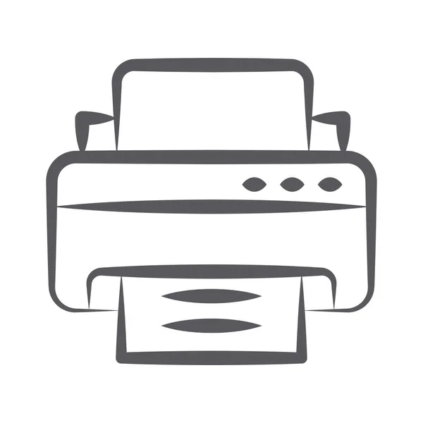 一种电子打印机图标 印刷机的涂鸦线矢量 — 图库矢量图片