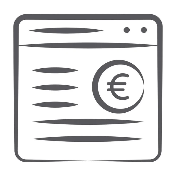 Euro Sulla Pagina Web Icona Del Sito Web Aziendale — Vettoriale Stock