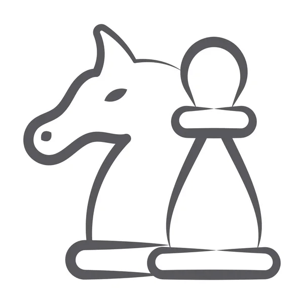 Doodle Vector Design Chess Pieces Rook Knight — Stock Vector