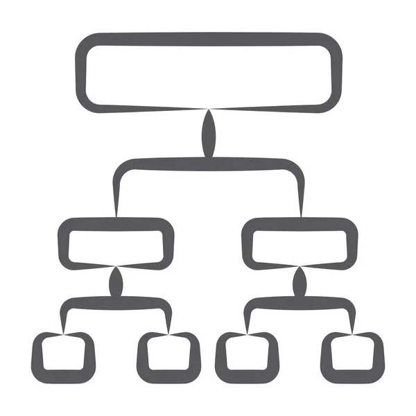 Icono Jerarquía Diseño Línea Garabatos Diagrama Flujo — Vector de stock