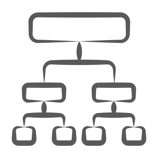 Ikoon Van Hiërarchie Doodle Lijn Ontwerp Stroomdiagram — Stockvector