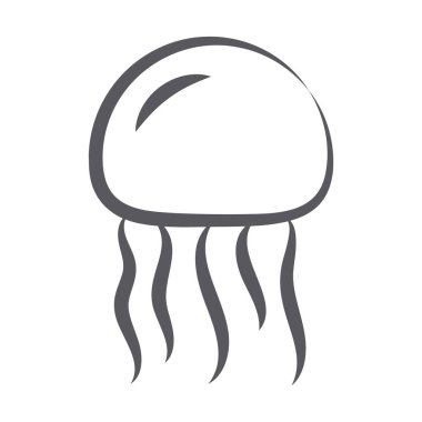 Modern düzenlenebilir karalama dizaynında denizanasının şirin simgesi 