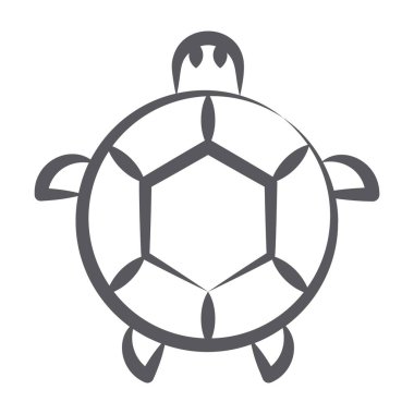 Sert kabuklu tatlı su sürüngeni, kaplumbağa ikonu.