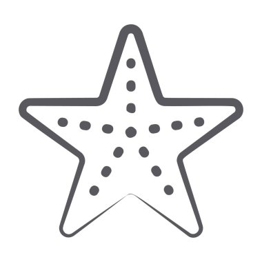 Yıldız şekilli ekodermler, deniz yıldızı veya deniz yıldızı simgesi 