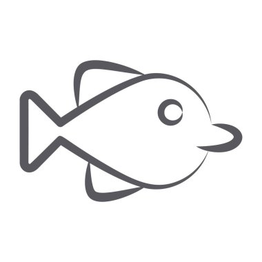 Satır dizaynında bir deniz resifi tank vektörü olan yelkenli tang simgesi