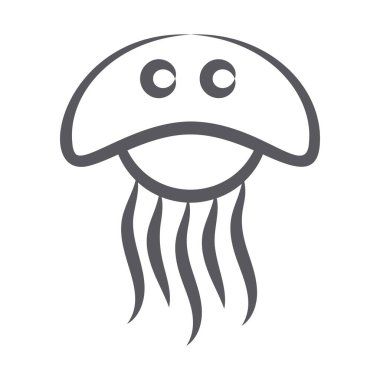 Modern düzenlenebilir karalama dizaynında denizanasının şirin simgesi 