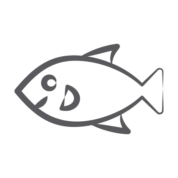 Craniato Acquatico Animale Icona Del Pesce Stile Doodle — Vettoriale Stock