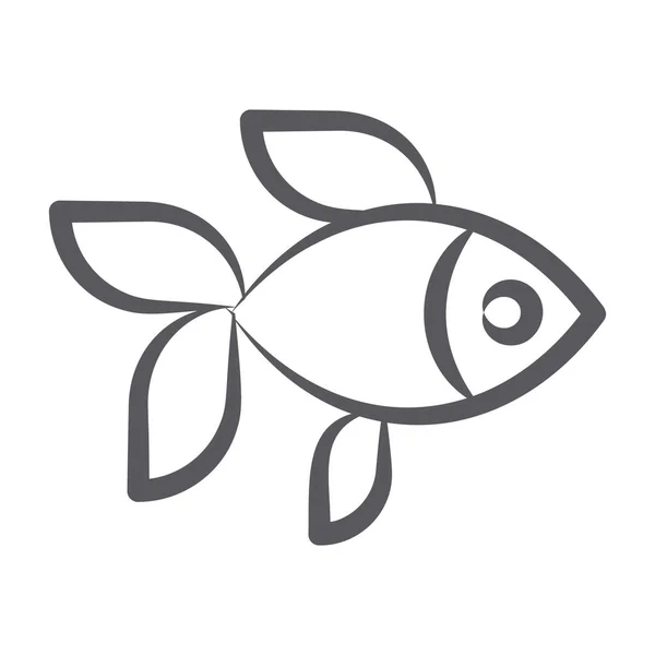 Siamesisk Fisk Ikonen För Att Bekämpa Fisk Klotter Stil — Stock vektor