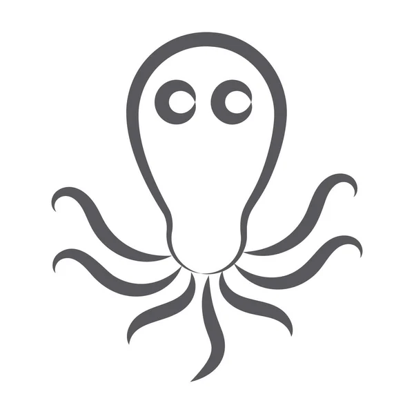 Cute Ikona Octopus Nowoczesnym Edytowalnym Wzorze Bazgrołów — Wektor stockowy