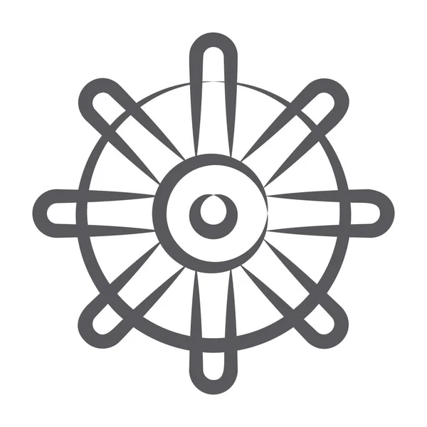 Ship Steering Ship Helm Vector Doodle Icon — Stock Vector