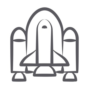 Karalama dizaynında uzay mekiği simgesi, düzenlenebilir vektör 