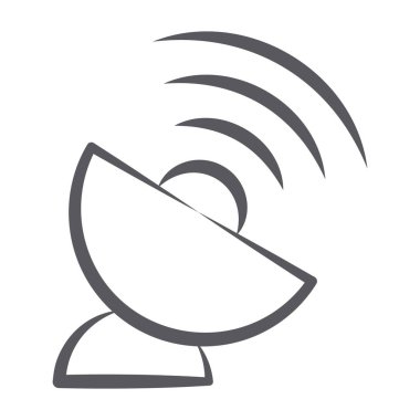 Sinyal işaretli uydu anteni, parabolik anten simgesi