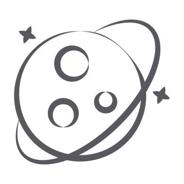 Dönen gezegen simgesinin karalama çizgisi tasarımı