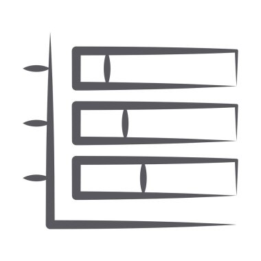 Ticari bilgi simgesi karalama tasarımı, yatay segmentli çizelge 