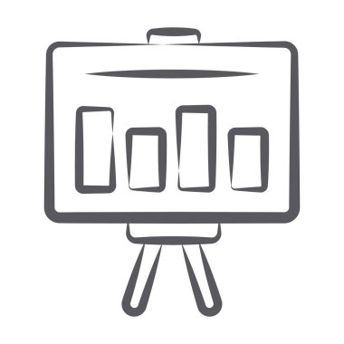 Tabela tahtasında veri analizi, karalama vuruşunda iş sunum simgesi 