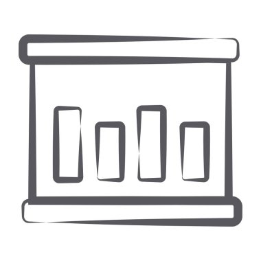 Tabela tahtasında veri analizi, karalama vuruşunda iş sunum simgesi 