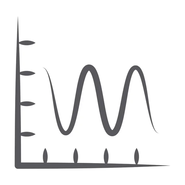 Ícone Doodle Gráfico Linha Lisa Gráfico Fluxo Econômico — Vetor de Stock