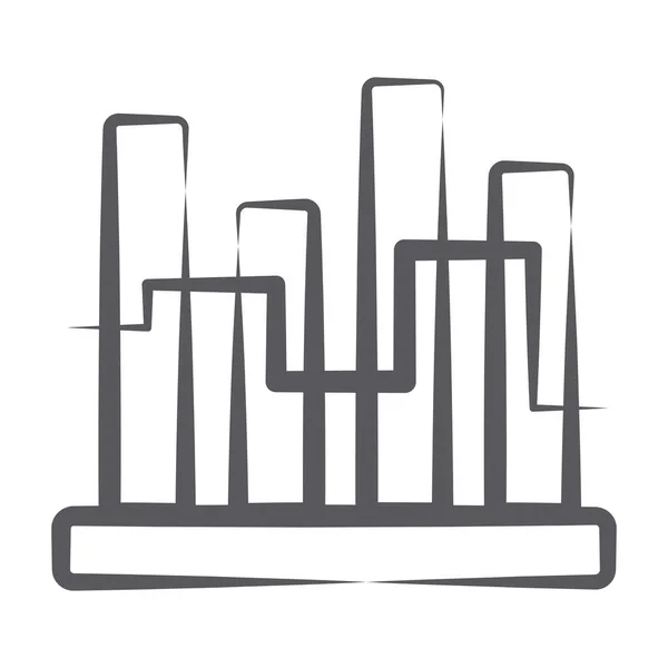 Vertikal Segmenterad Streckdiagram Klotter Ikon Design Business Data Koncept — Stock vektor