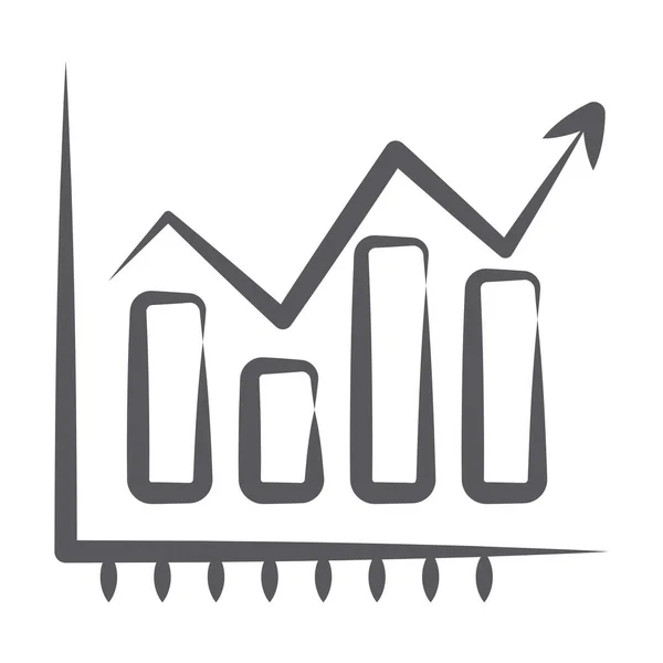 Análise Tendências Negócios Curso Doodle Gráfico Crescimento — Vetor de Stock