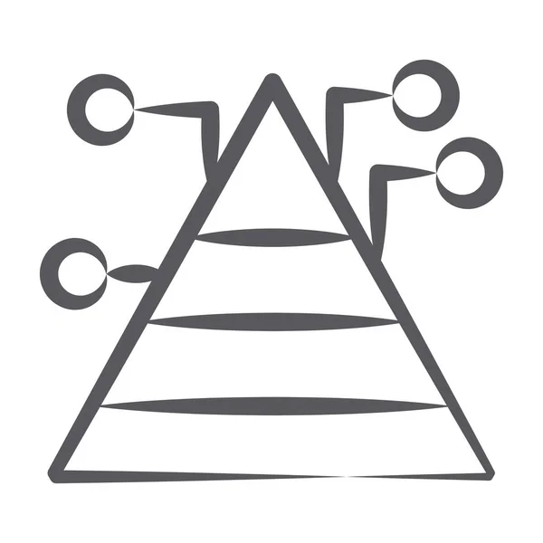 Analytique Des Affaires Affichant Dans Graphique Pyramidal Avec Icône Nœuds — Image vectorielle