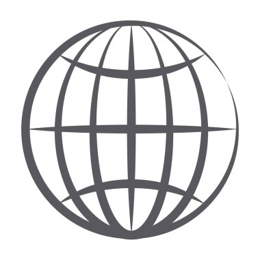 Çizgi dizaynında küre küresinin simgesi.