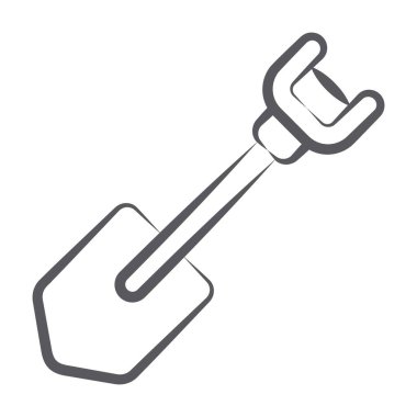 Geniş bıçaklı maça ve tipik olarak ters çevrilmiş kenarlar, kazma, kürek karalama vektörü için kullanılır 