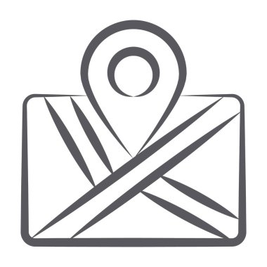 Fiziksel özellikleri, harita konum çizim çizgisi vektörünü gösteren bir karanın ya da denizin diyagramsal temsili 