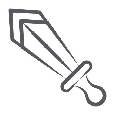 Savaş kılıcı ikonu karalama tasarımı, ortaçağ bıçağı,