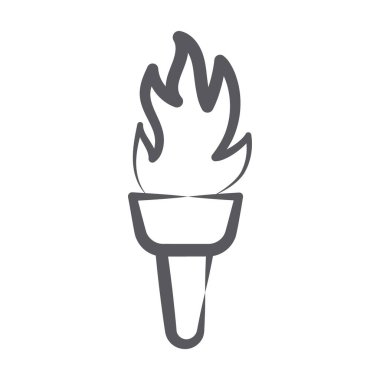 Klasik meşaleyi tanımlayan yanan bir ışık 