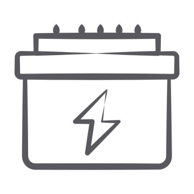 Araba aküsü depolama çizgisi vektörü, güç konuşması 