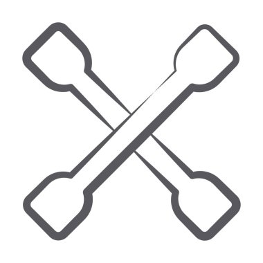 Modern doodle çizgisi biçiminde bijon anahtarı aracı tasarımı 