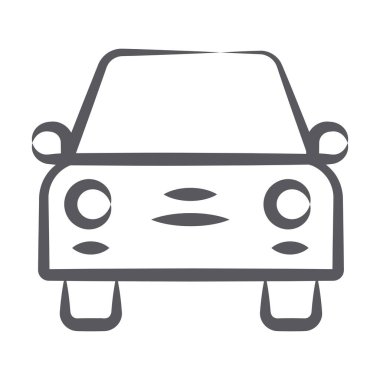 Araç içten yanmalı motorla çalışıyor, araba karalama çizgisi tarzı. 