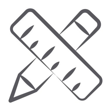 Kırtasiye araçları kavramını gösteren ölçekli kalem 