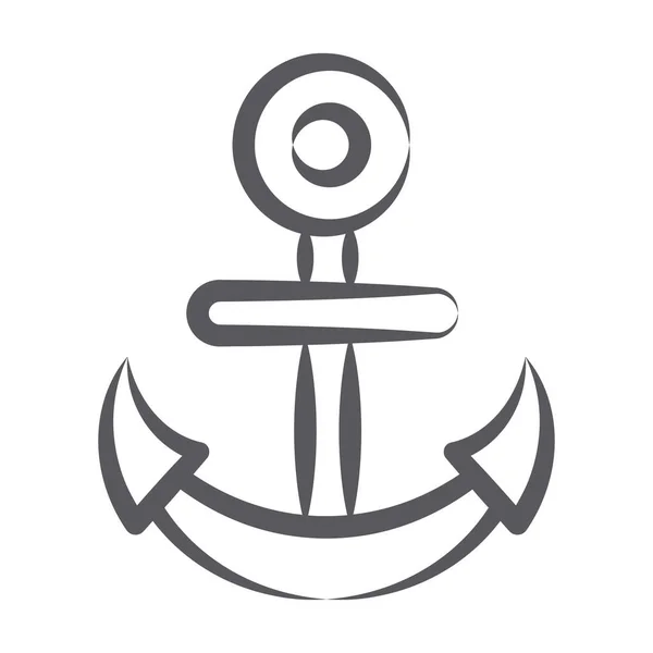 Anchor Icon Modern Doodle Line Design — Stock Vector