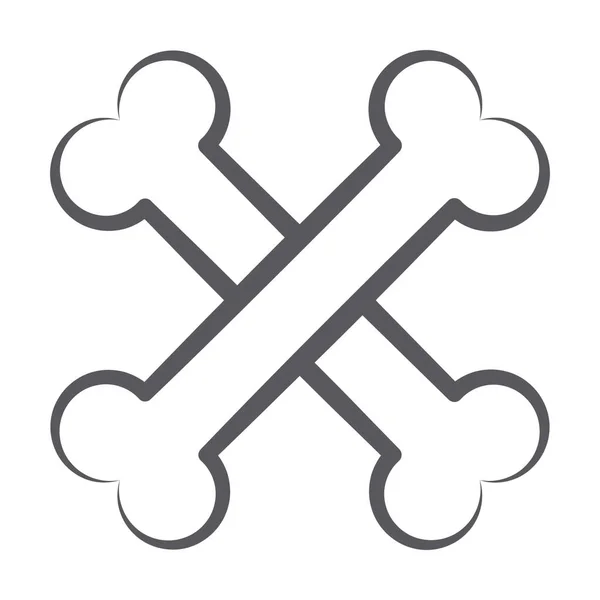 Crossbones Style Ligne Doodle Symbole Danger Dans Style Modifiable — Image vectorielle