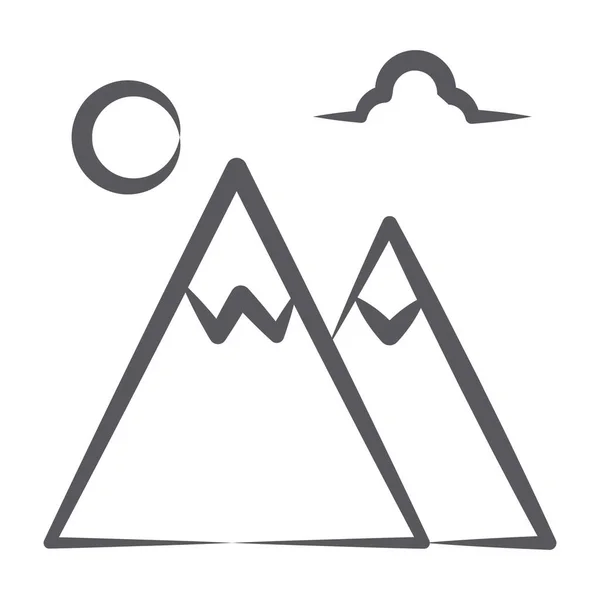 山站图标在现代涂鸦线的概念 冒险图标 — 图库矢量图片