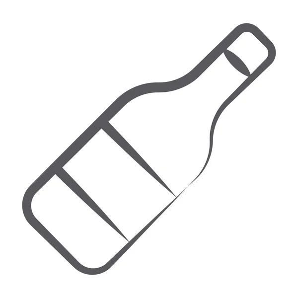 Doodle Line Design Uma Bebida Alcoólica Ícone Vinho — Vetor de Stock