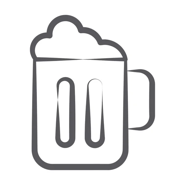 Αλκοολούχο Ποτό Από Βυνοποιημένο Σπόρο Σχέδιο Εικονιδίων Κούπας Μπύρας — Διανυσματικό Αρχείο