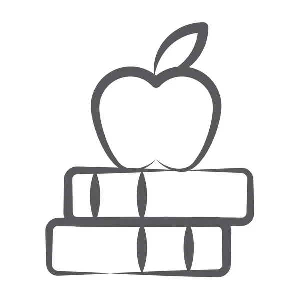 Apple Книгами Показують Здорову Концепцію Знань — стоковий вектор