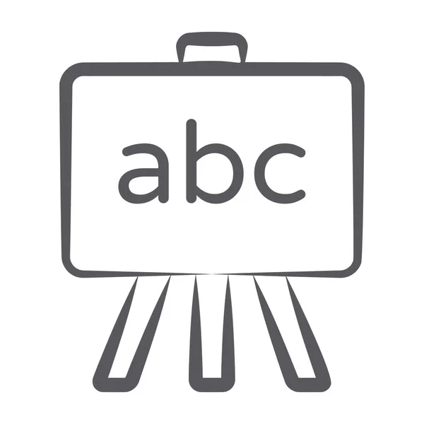 Conception Ligne Caniche Des Alphabets Sur Tableau Blanc Icône Apprentissage — Image vectorielle